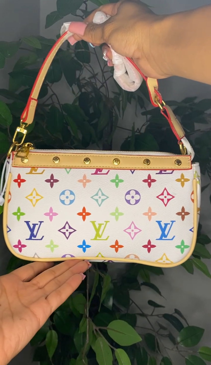 ColorBurst Studded Shoulder Bag