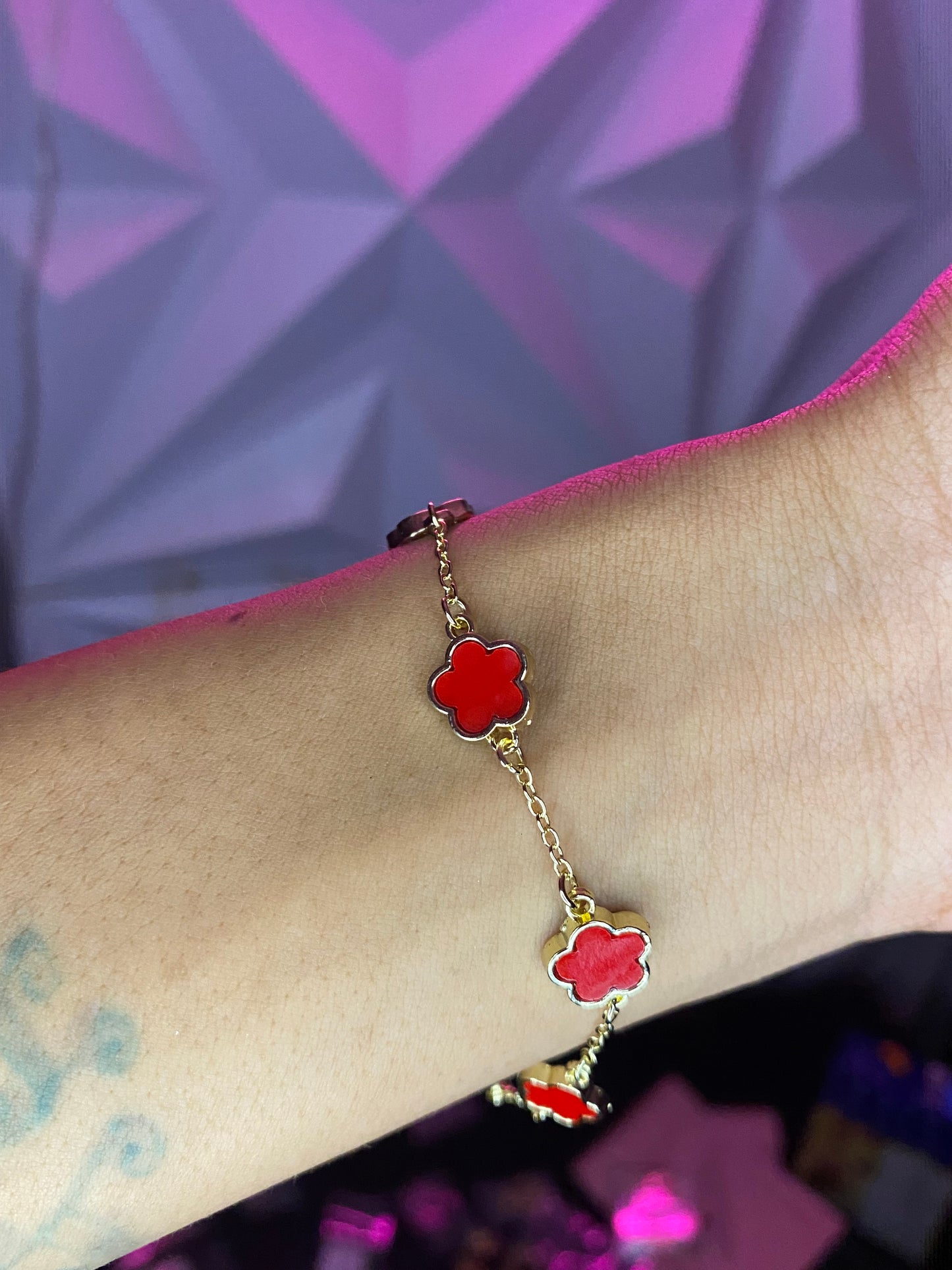 Red clover bracelet