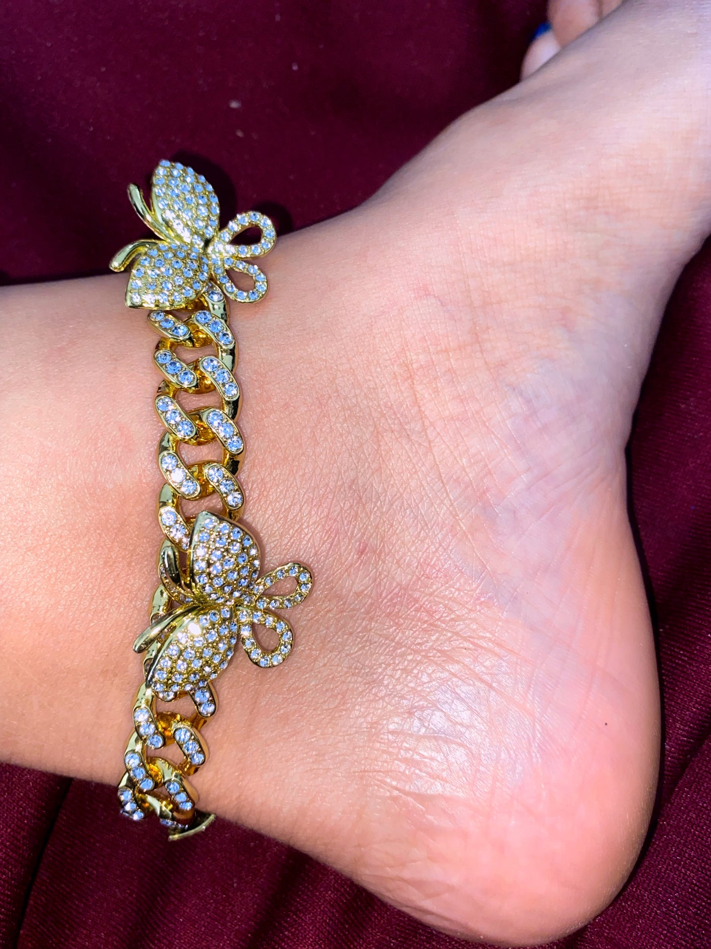 Gold cuban anklet