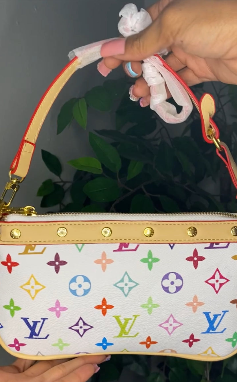 ColorBurst Studded Shoulder Bag