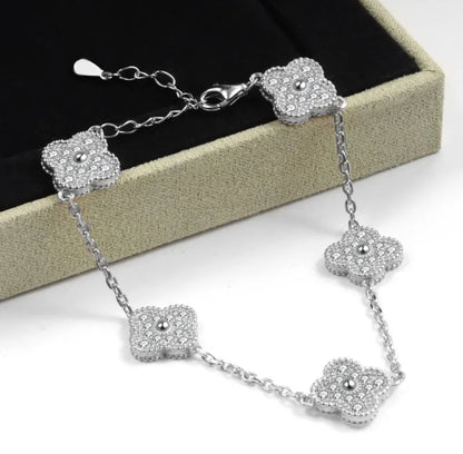 Silver clover bracelet