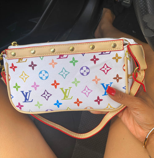 ColorBurst Studded Shoulder Bag