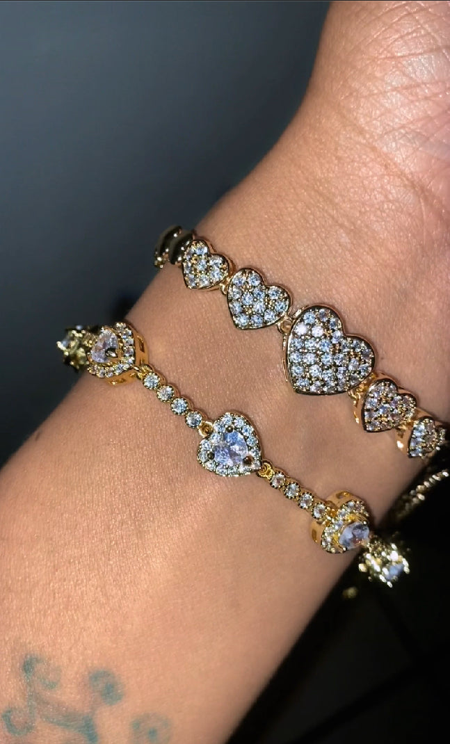 Pavé Heart Luxe Duo Set – Gold