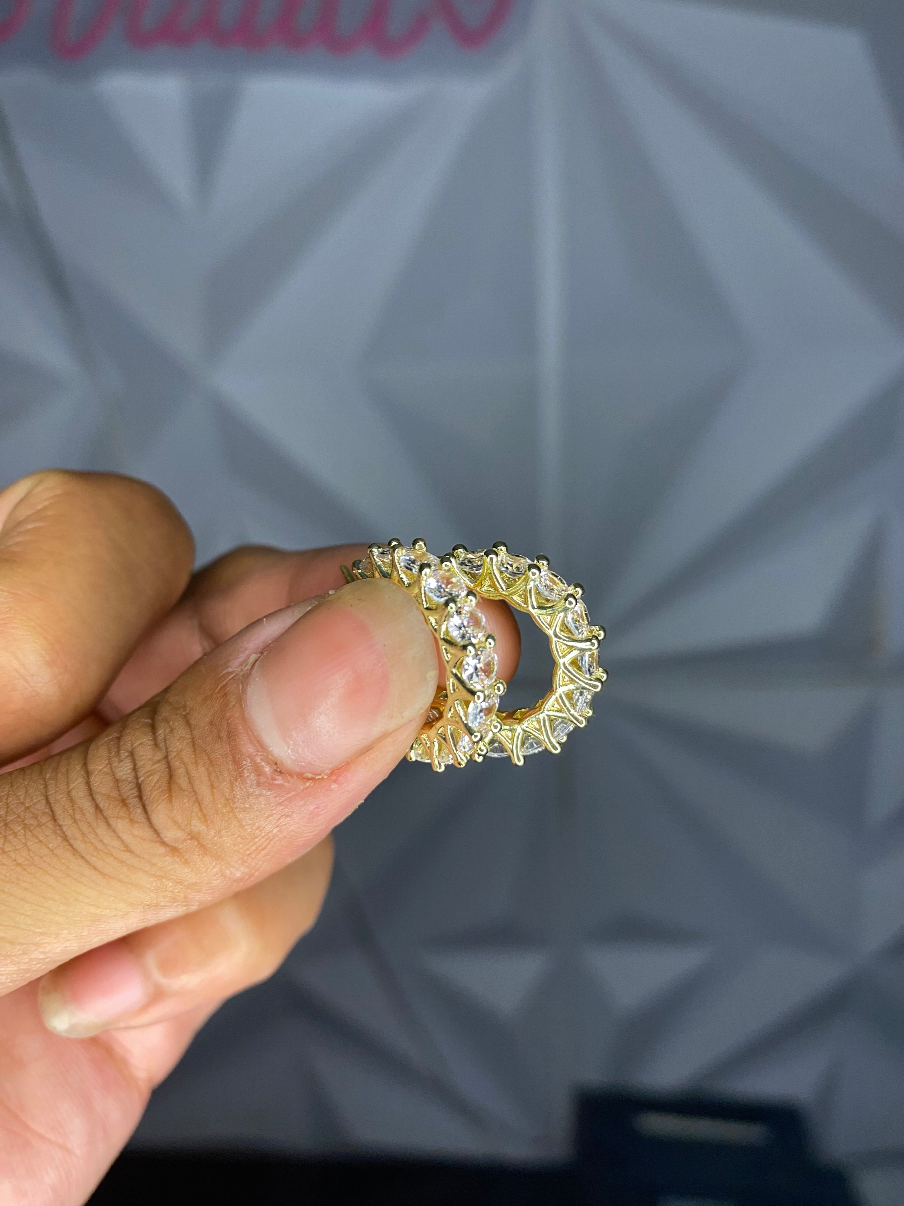 Iced Luxe Gold Hoop Earrings