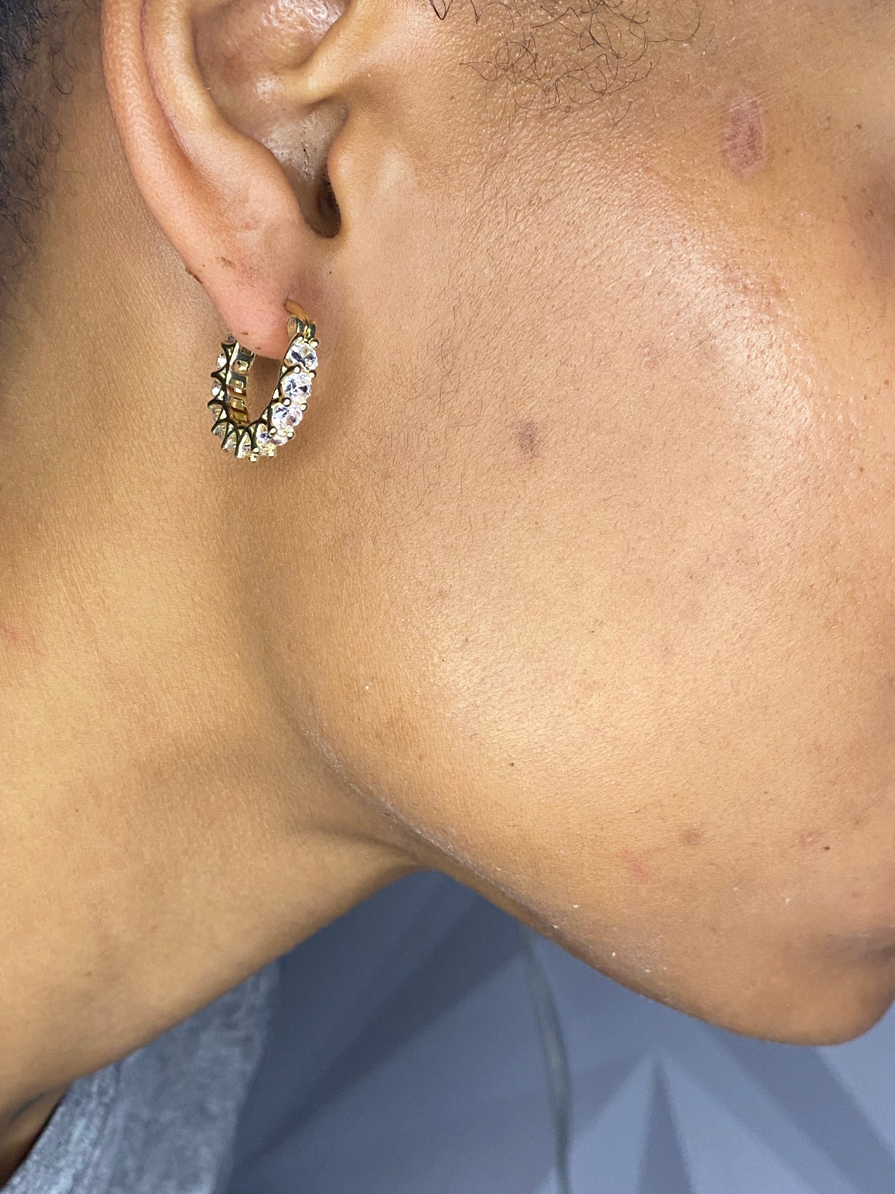 Iced Luxe Gold Hoop Earrings