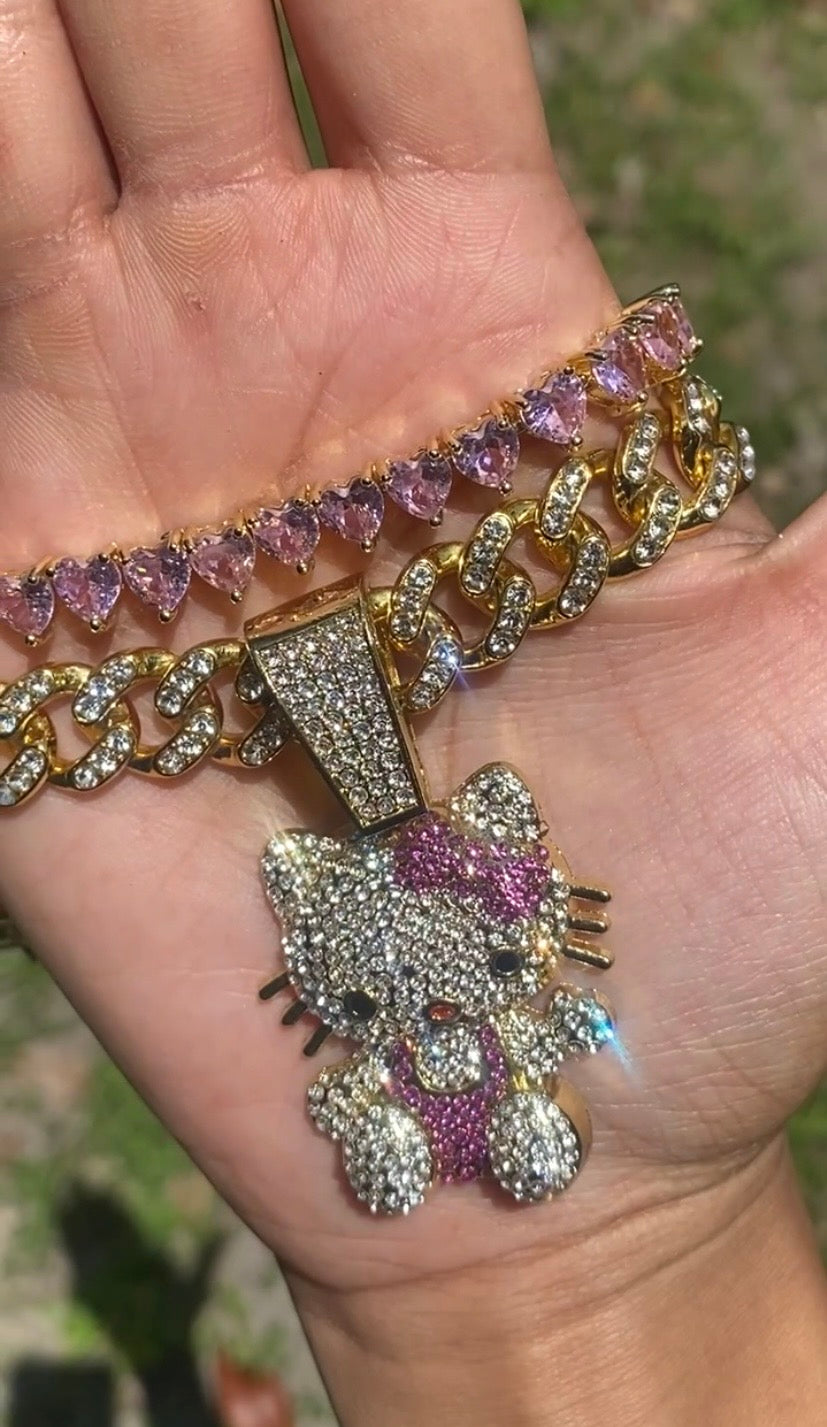 Y2K gold hello kitty anklet set