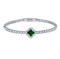 Emerald Clover Iced Tennis Bracelet