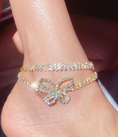 1pc Gold Butterfly Anklet