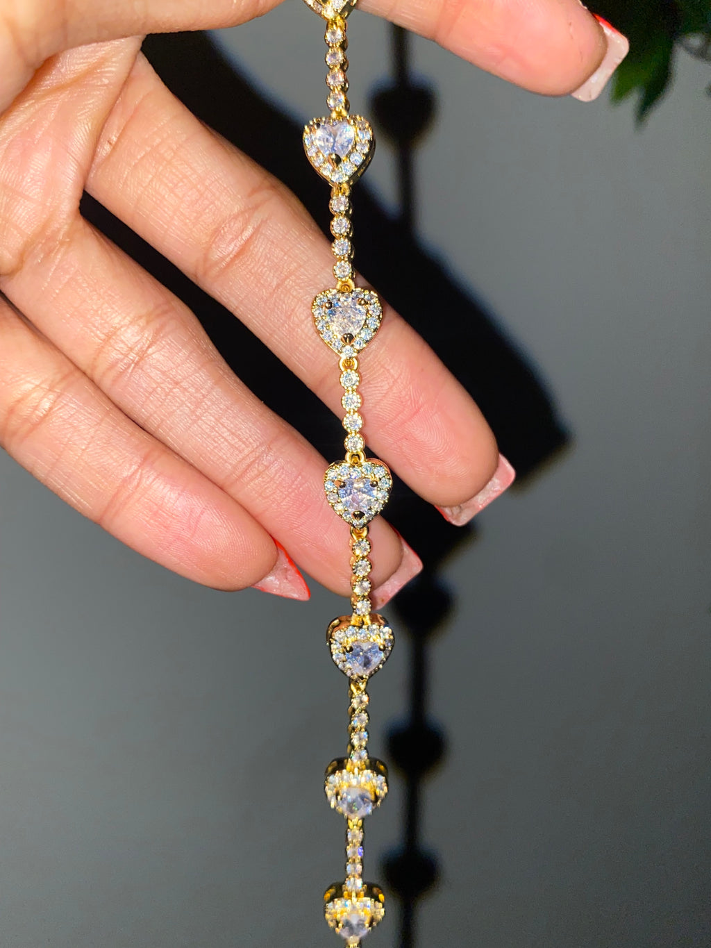 Golden Heart Luxe Tennis Bracelet