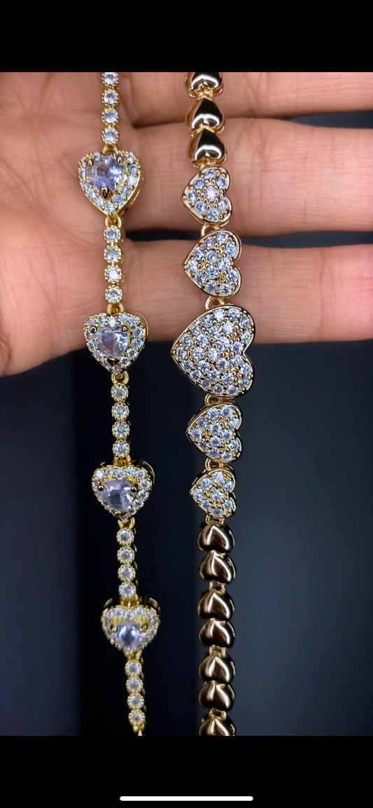 Pavé Heart Luxe Duo Set – Gold