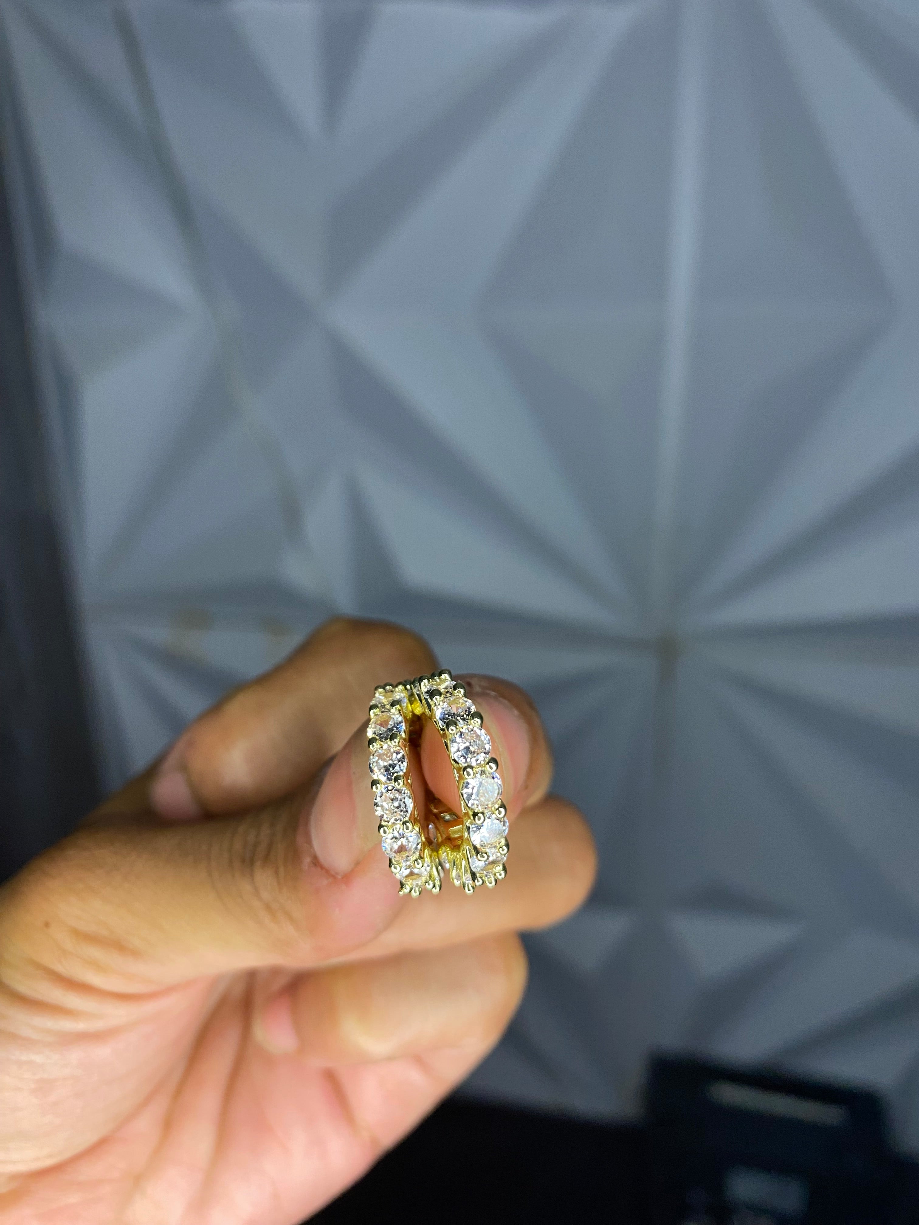 Iced Luxe Gold Hoop Earrings