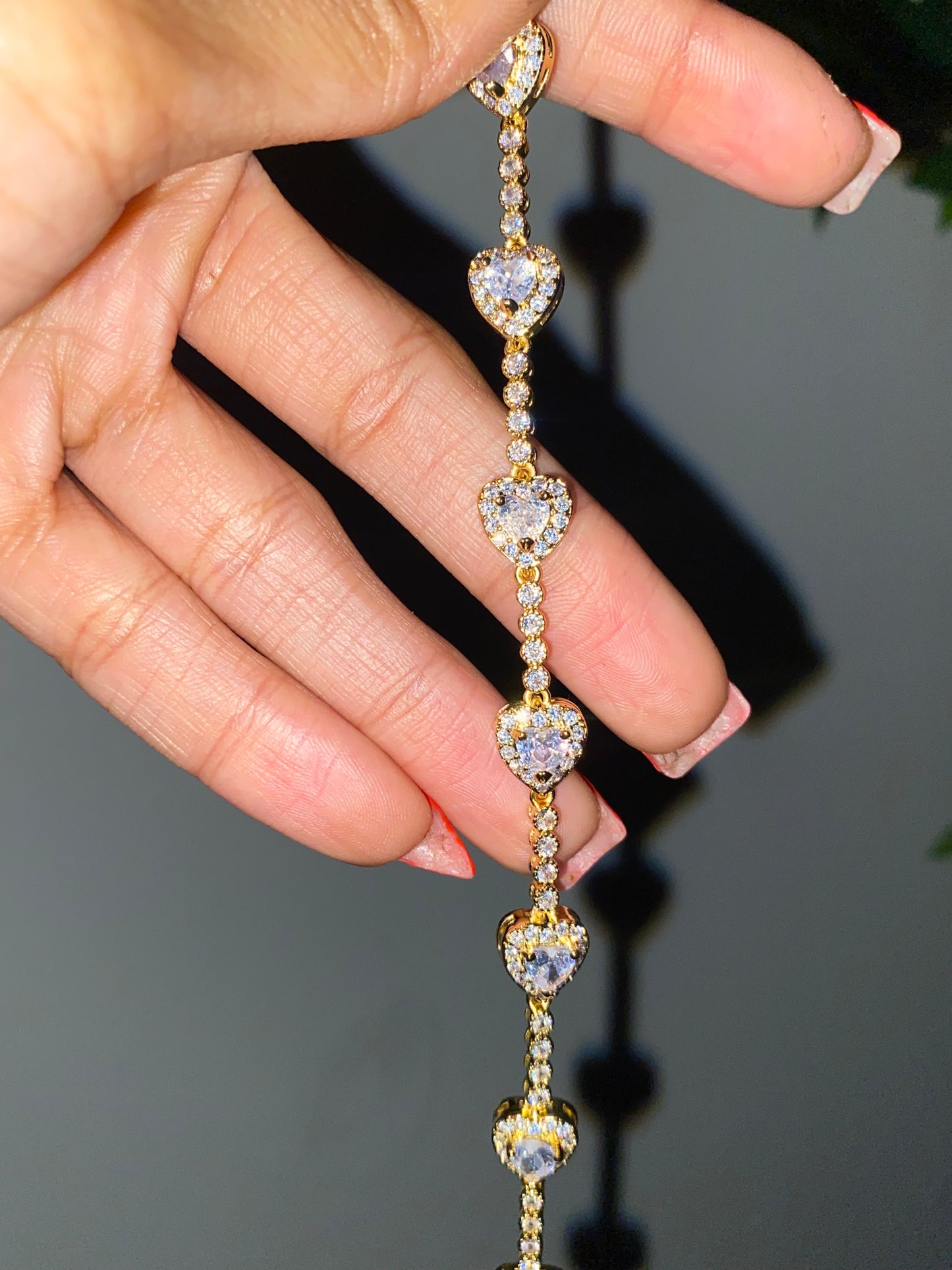 Golden Heart Luxe Tennis Bracelet