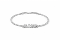 Silver iced out jadior bracelet