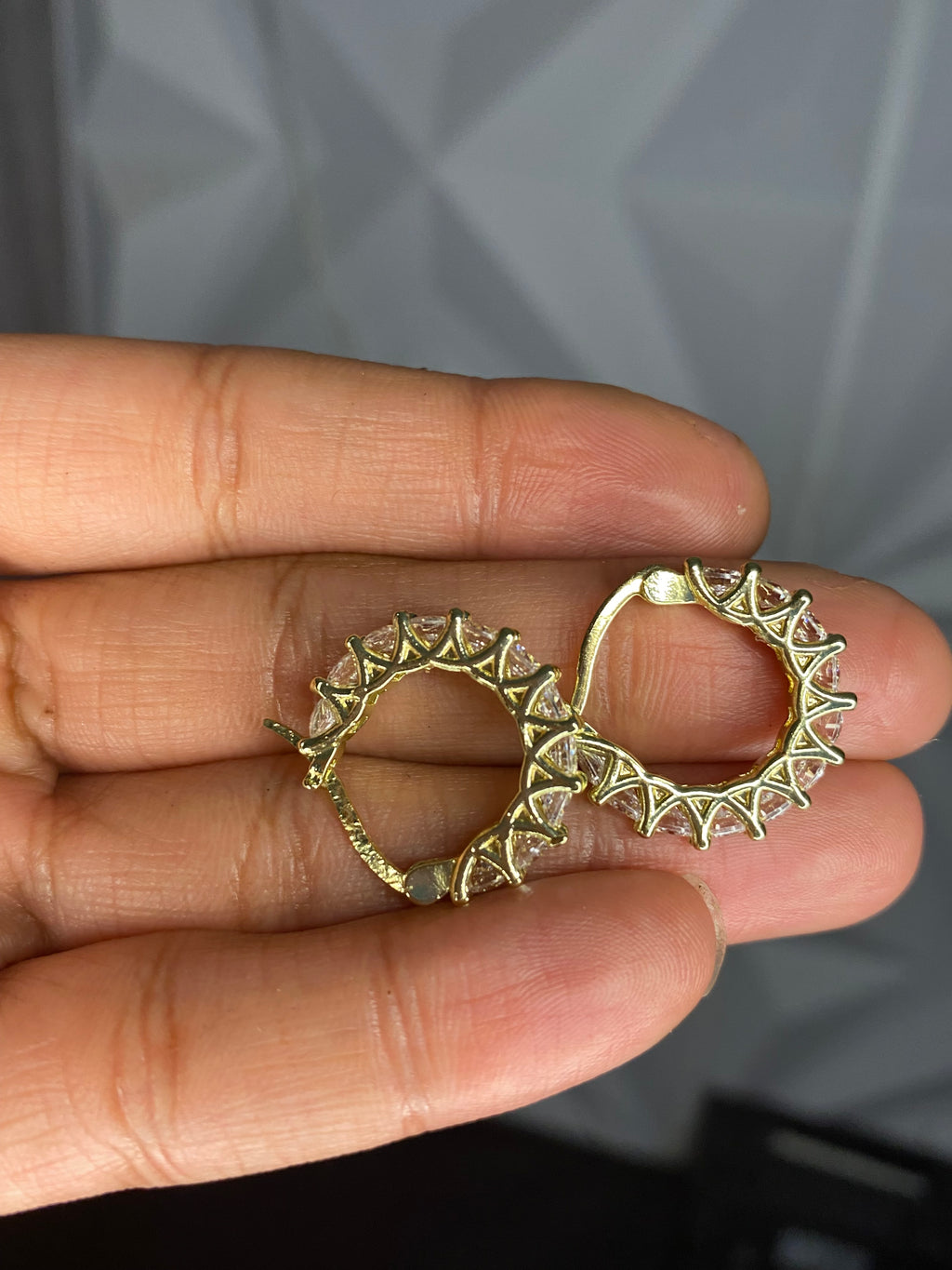 Iced Luxe Gold Hoop Earrings