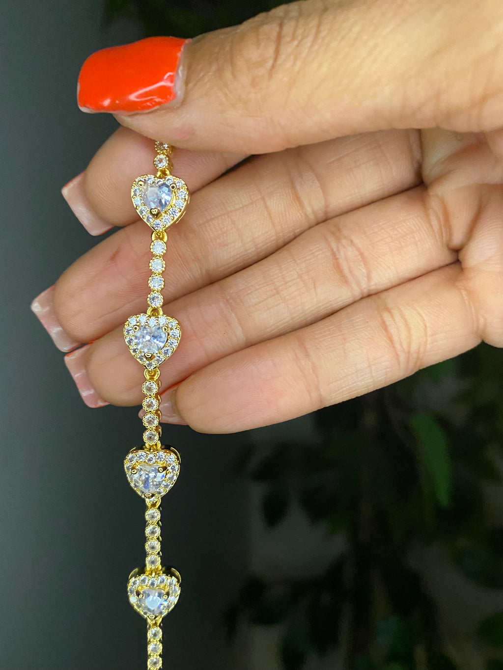 Golden Heart Luxe Tennis Bracelet