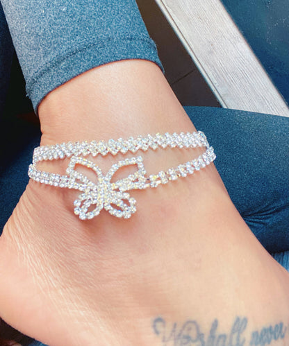 1pc Silver Butterfly Anklet