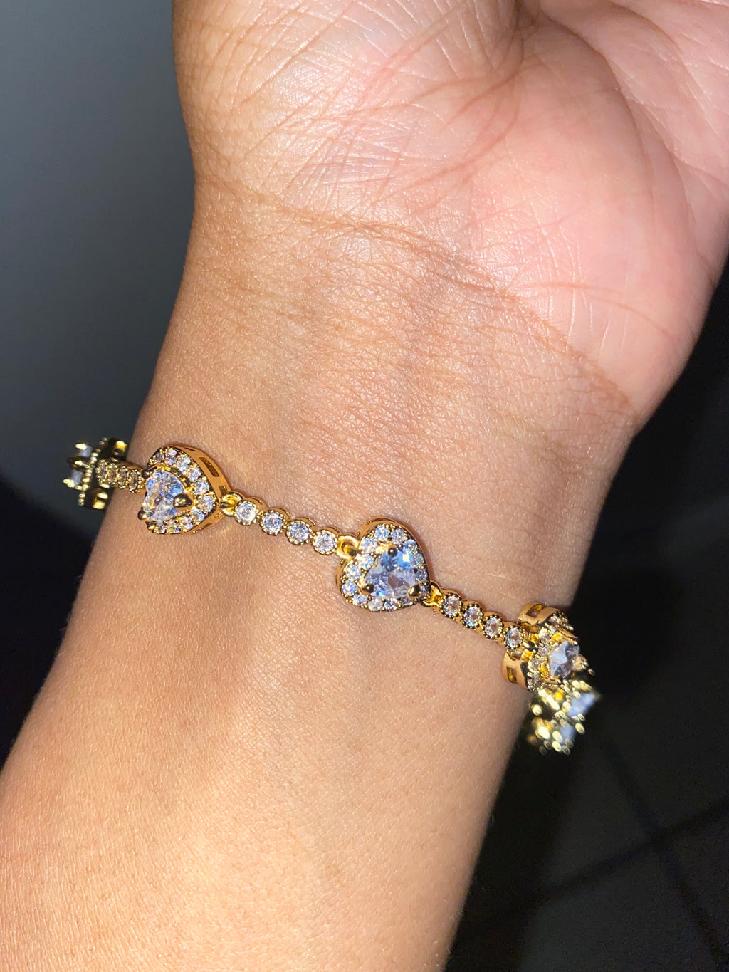Golden Heart Luxe Tennis Bracelet