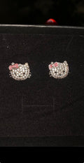 Hello kitty iced out stud earrings