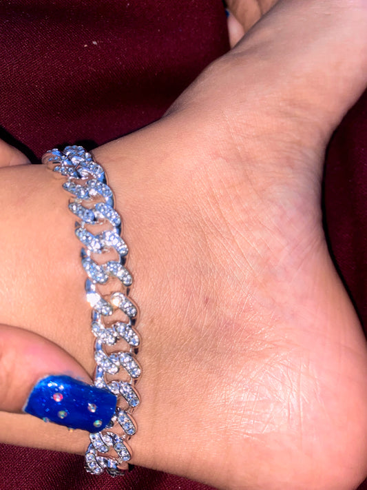 Icy Cuban Link Anklet