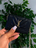 Black Luxe Mini Crossbody Bag (Designer-Inspired)