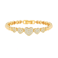 Pavé Heart Link Bracelet – Gold