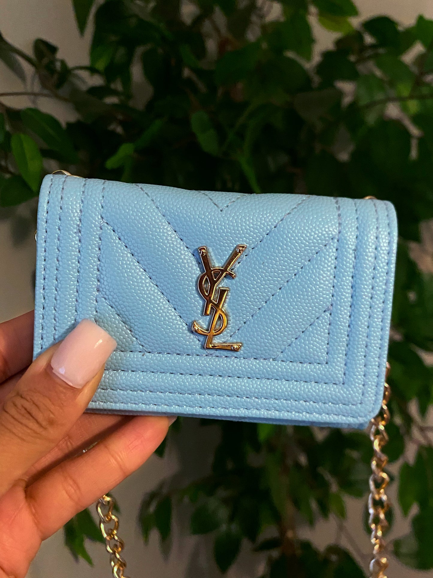Baby blue mini bag