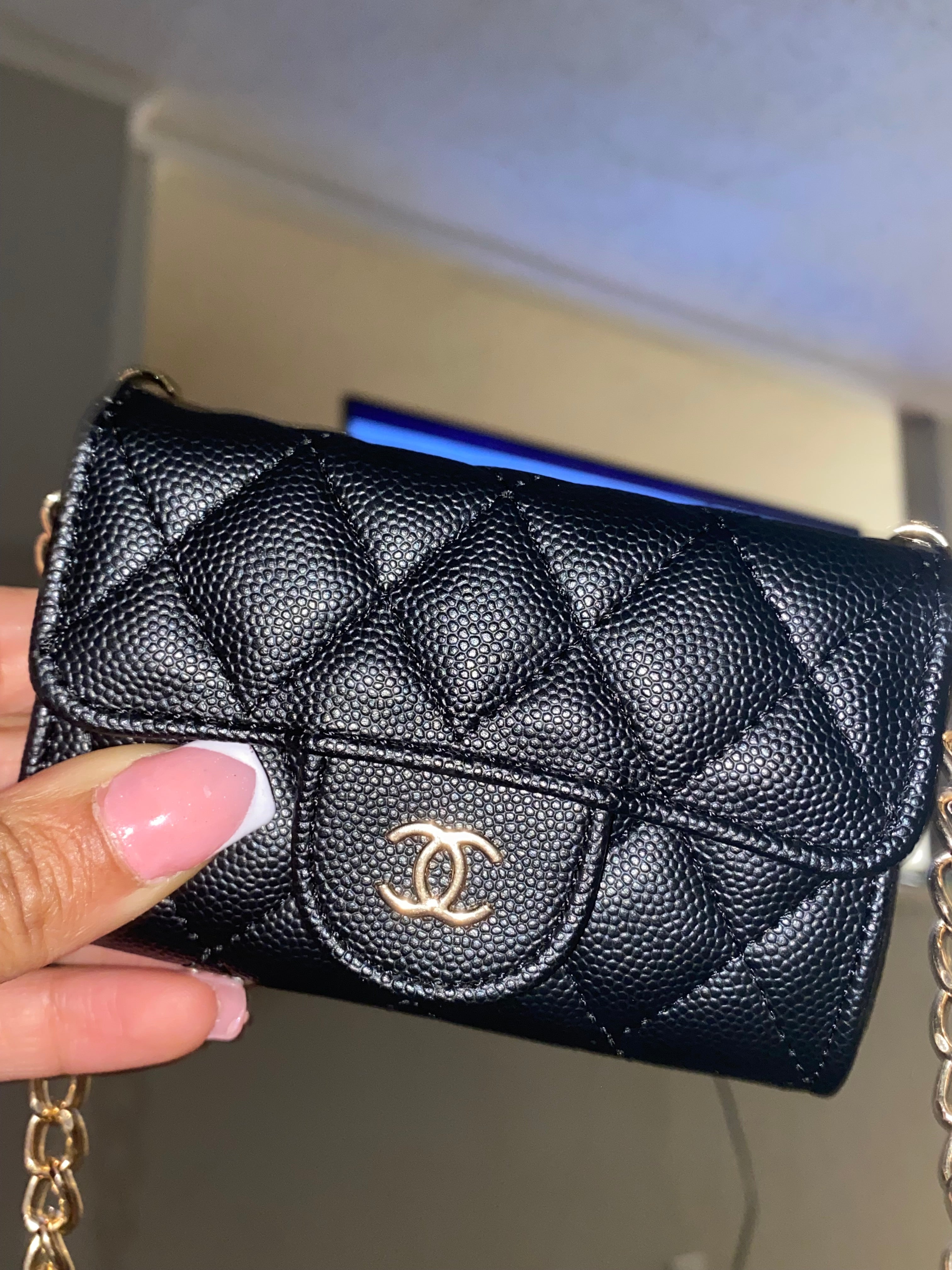 Black Quilted Mini Chain Crossbody – Designer Inspired